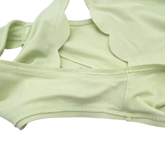 Abercrombie Scallop Triangle Bikini Set Size Large Light Green Swim Top Bottom - Picture 12 of 16